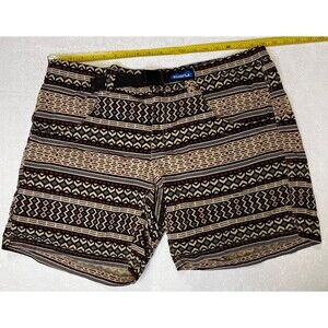 Kavu Shorts Mens XL Belted Outdoor Geometric Aztec Pattern Hiking Trail
